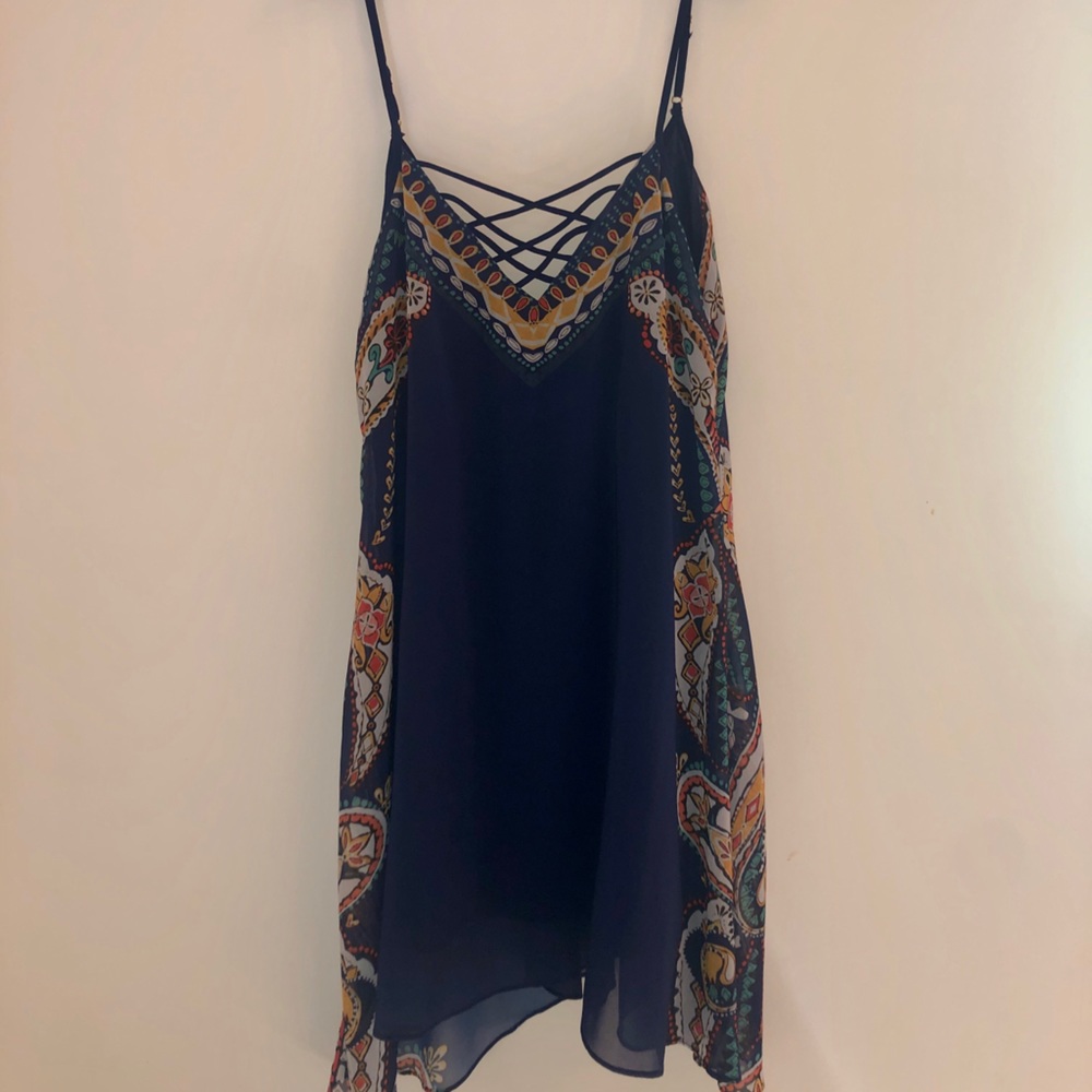 SOFIA by ViX Deep Blue Flowy Print Dress